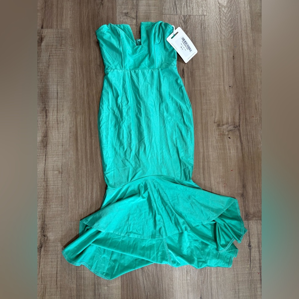 Teal green mermaid dress